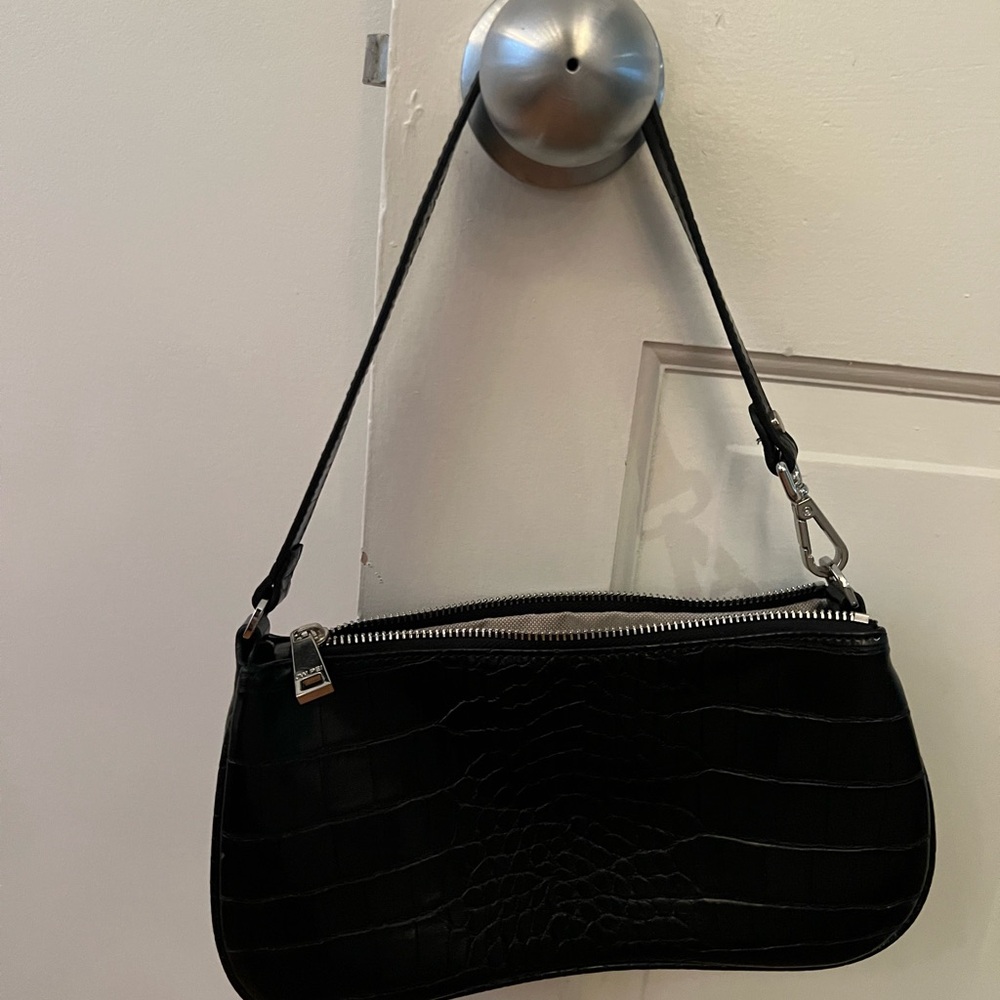 JW PEI Black Crocodile-Embossed Women's Bag